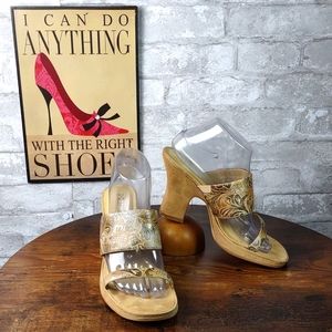 Prima Tooled Faux Leather Platform Heels